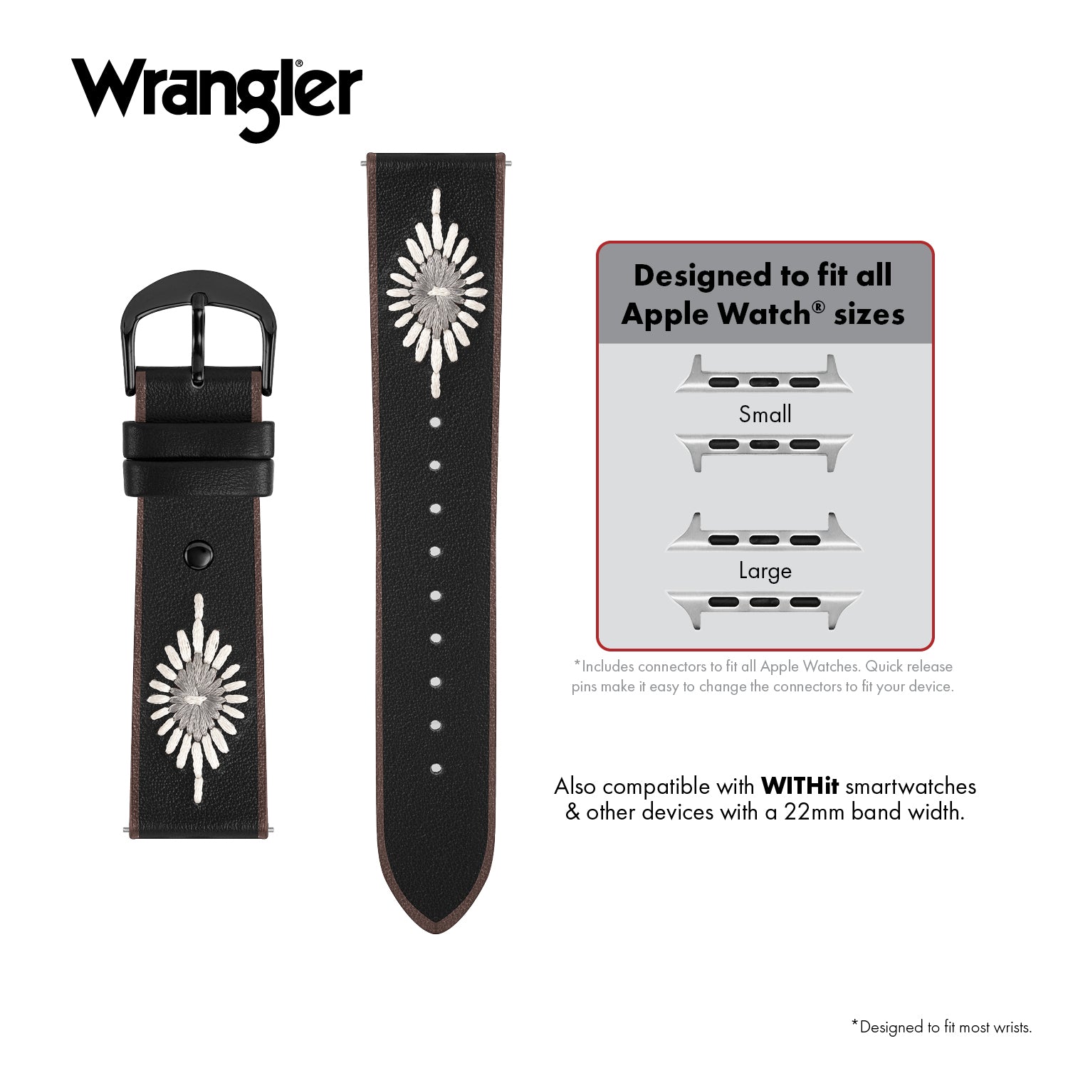 Wrangler® "Western Starburst" Leather Stitched Band for Apple Watch®