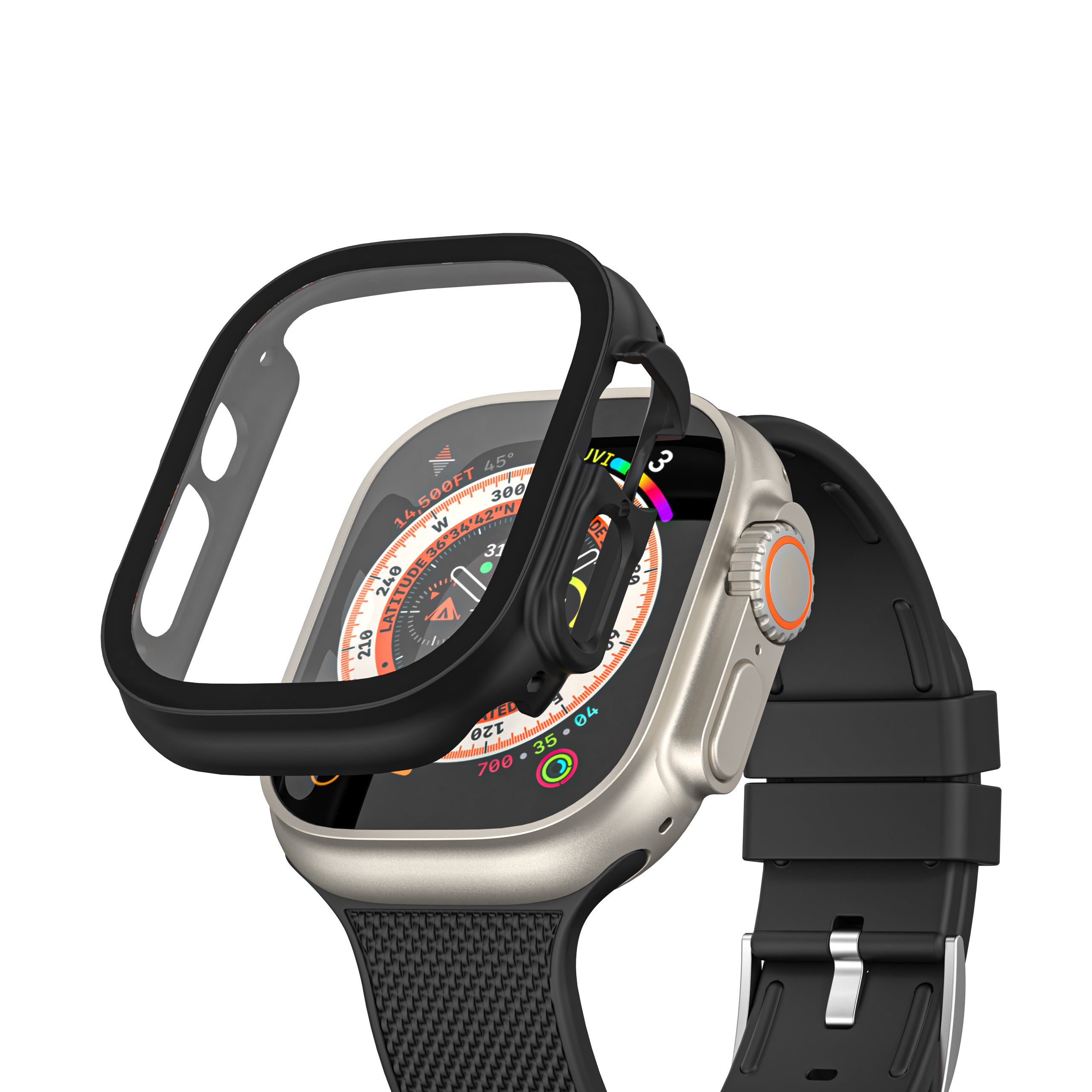 Protective Glass with Integrated Protective Case for Apple Watch®