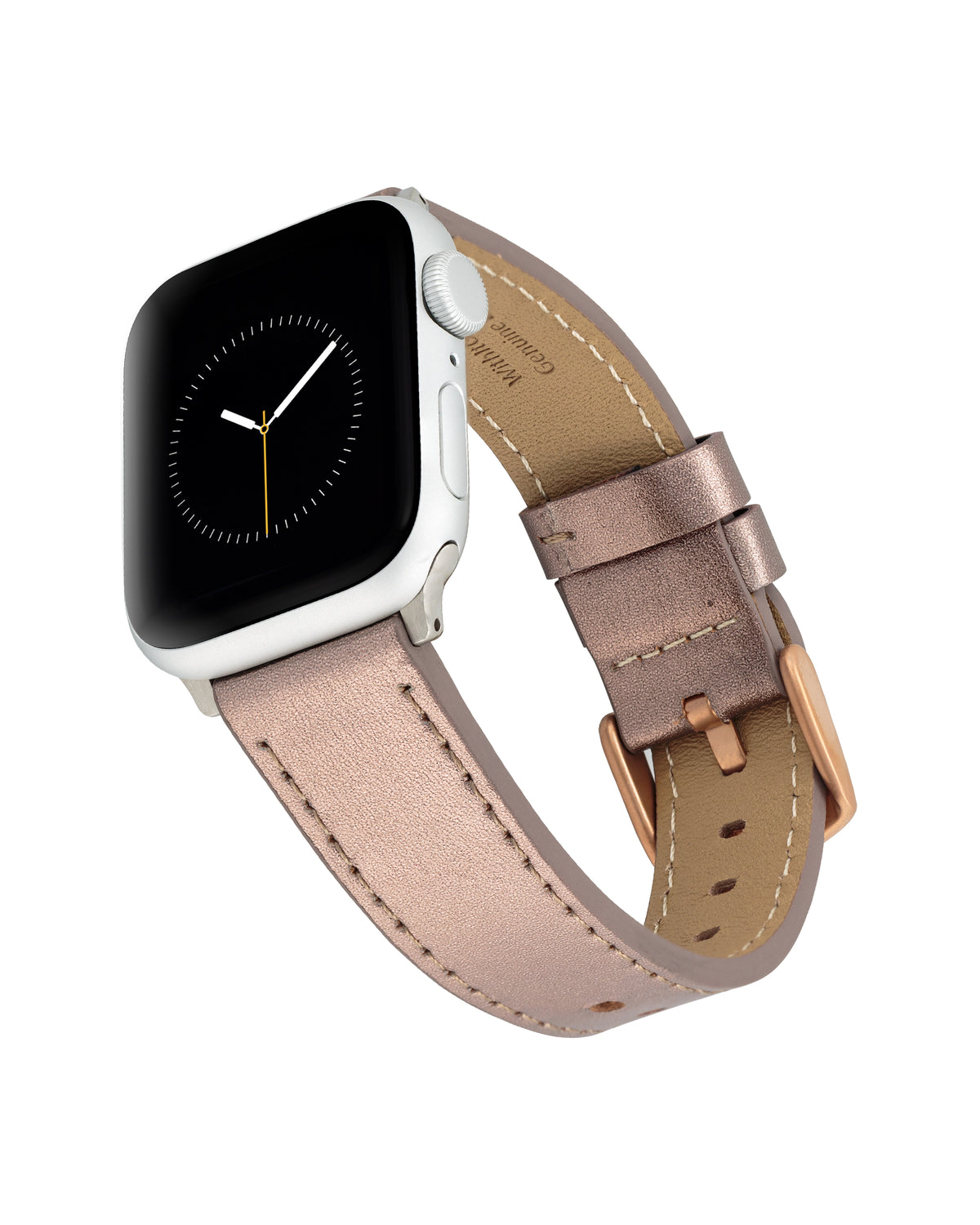 Upcycled bronze mahina leather Spark*l band for Apple Watch, size 6.25” or less Spark*l Leather Bronze Metallic Skinny | Mercari main image 3