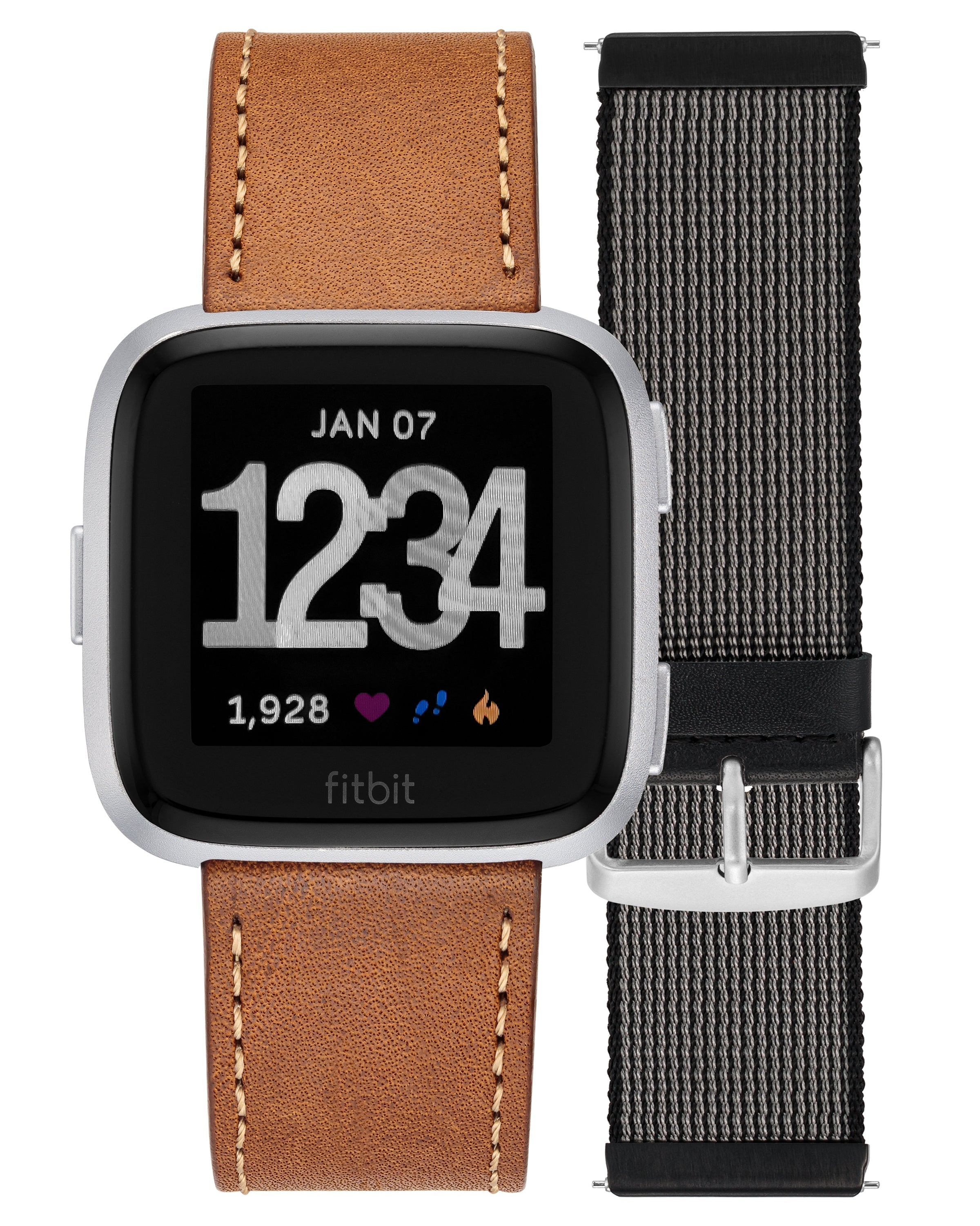 Leather Bands for Fitbit Versa, 2-Pack
