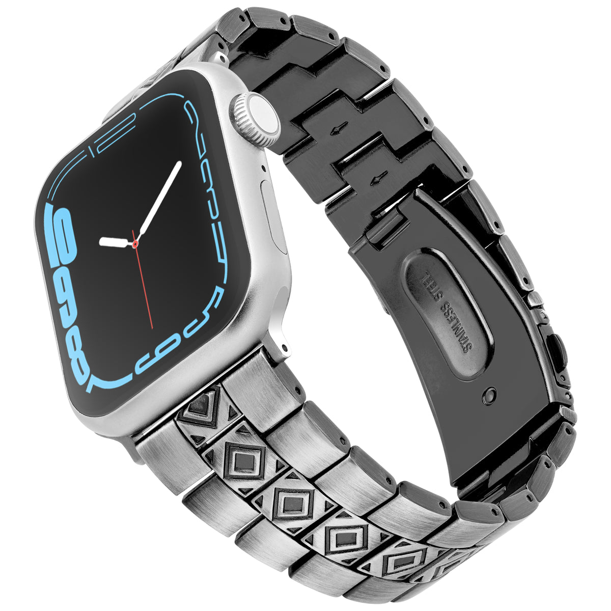 Wrangler® “Silver Mesa” Antique Alloy Link Bracelet for Apple Watch®