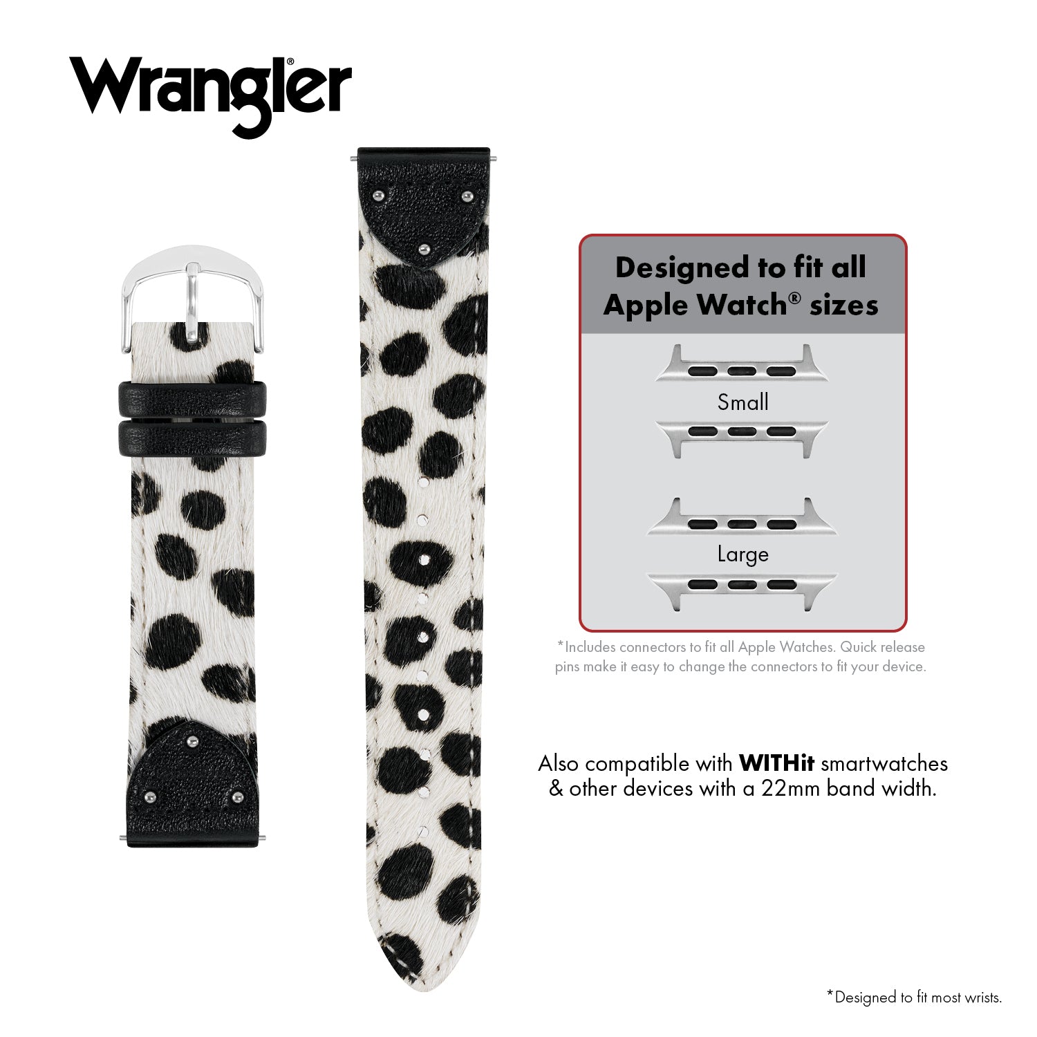 Wrangler® "Rodeo Ready" Calf Hair Studded Band For Apple Watch®
