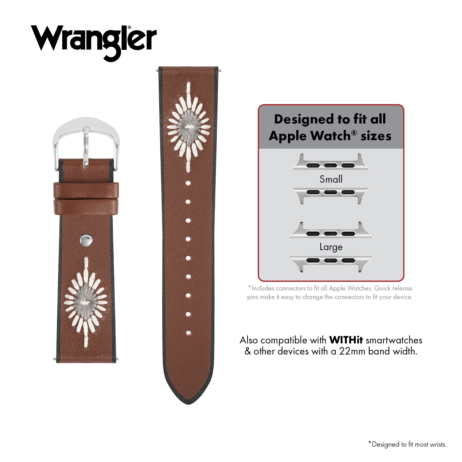 Wrangler® "Western Starburst" Leather Stitched Band for Apple Watch®