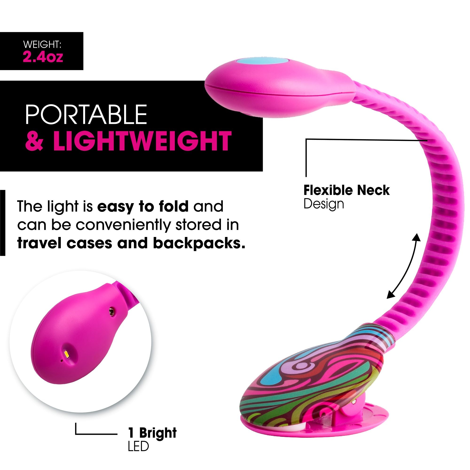 Clip On USB Rechargeable LED Book and Reading Light by French Bull