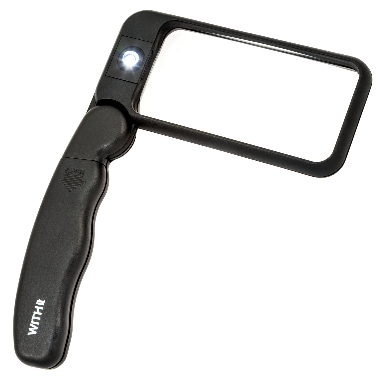 Hinge Lighted Rectangular Magnifier
