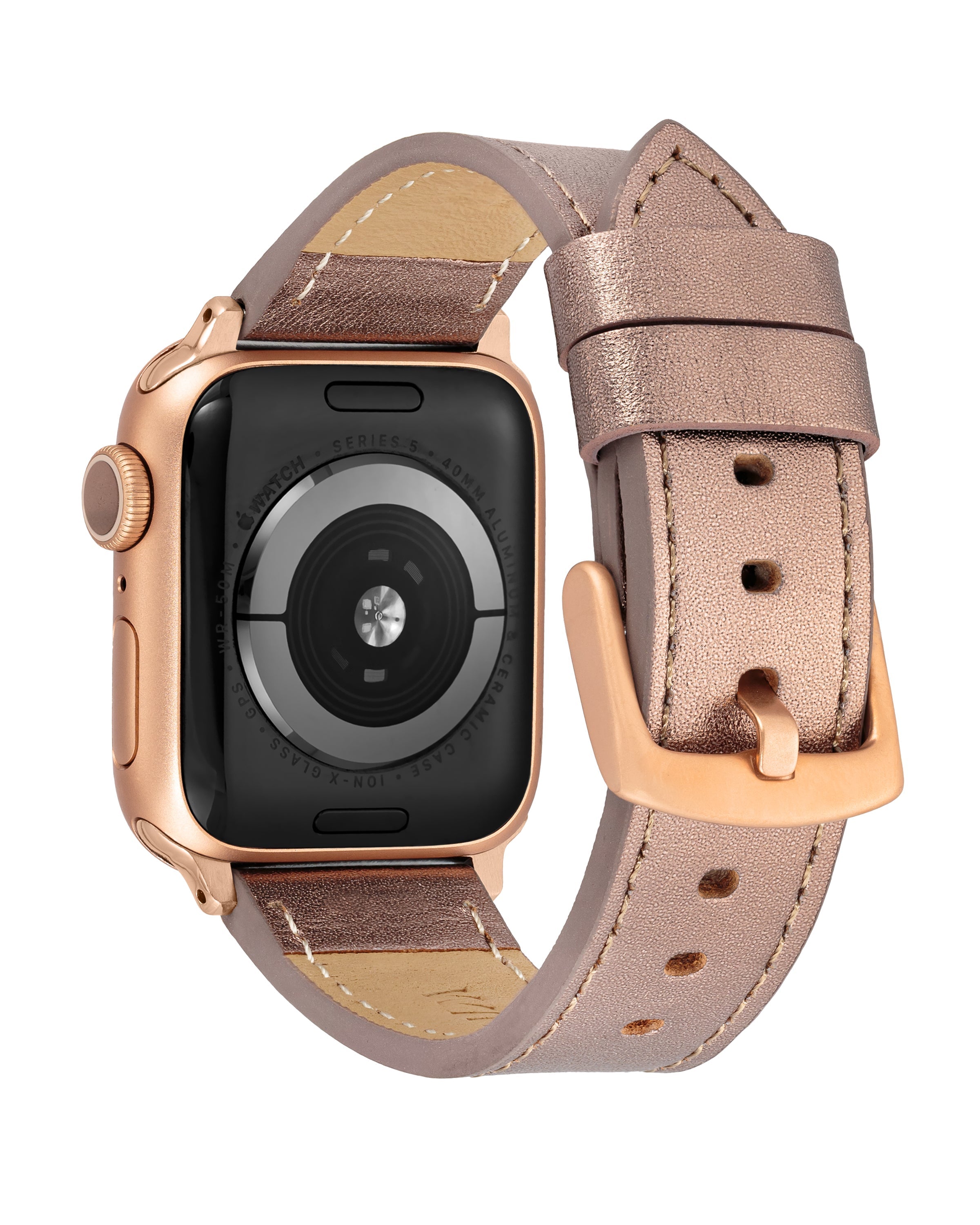 Metallic Leather Band for Apple Watch®