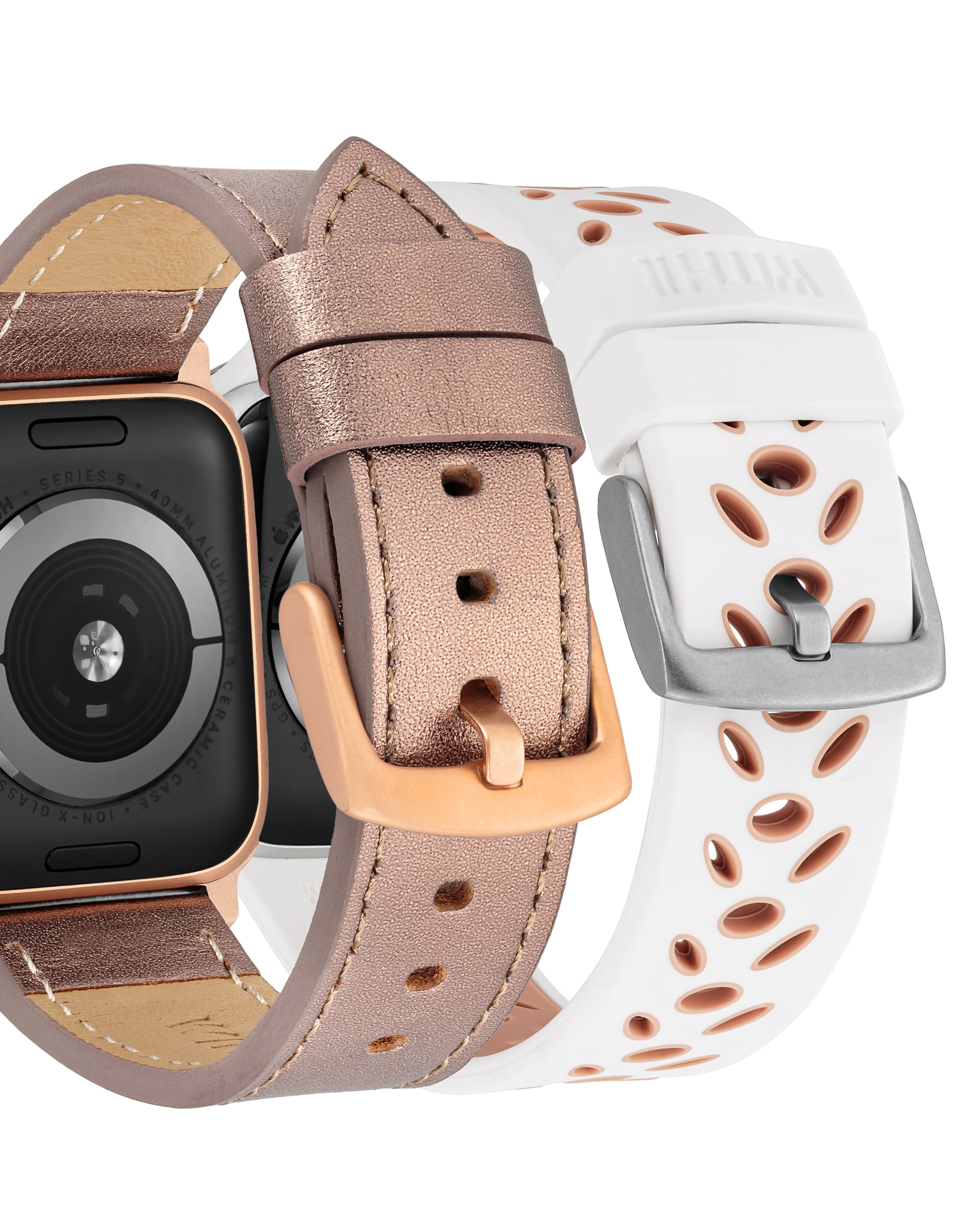 Leather & Sport Silicone Apple Watch Bands®, 2-Pack