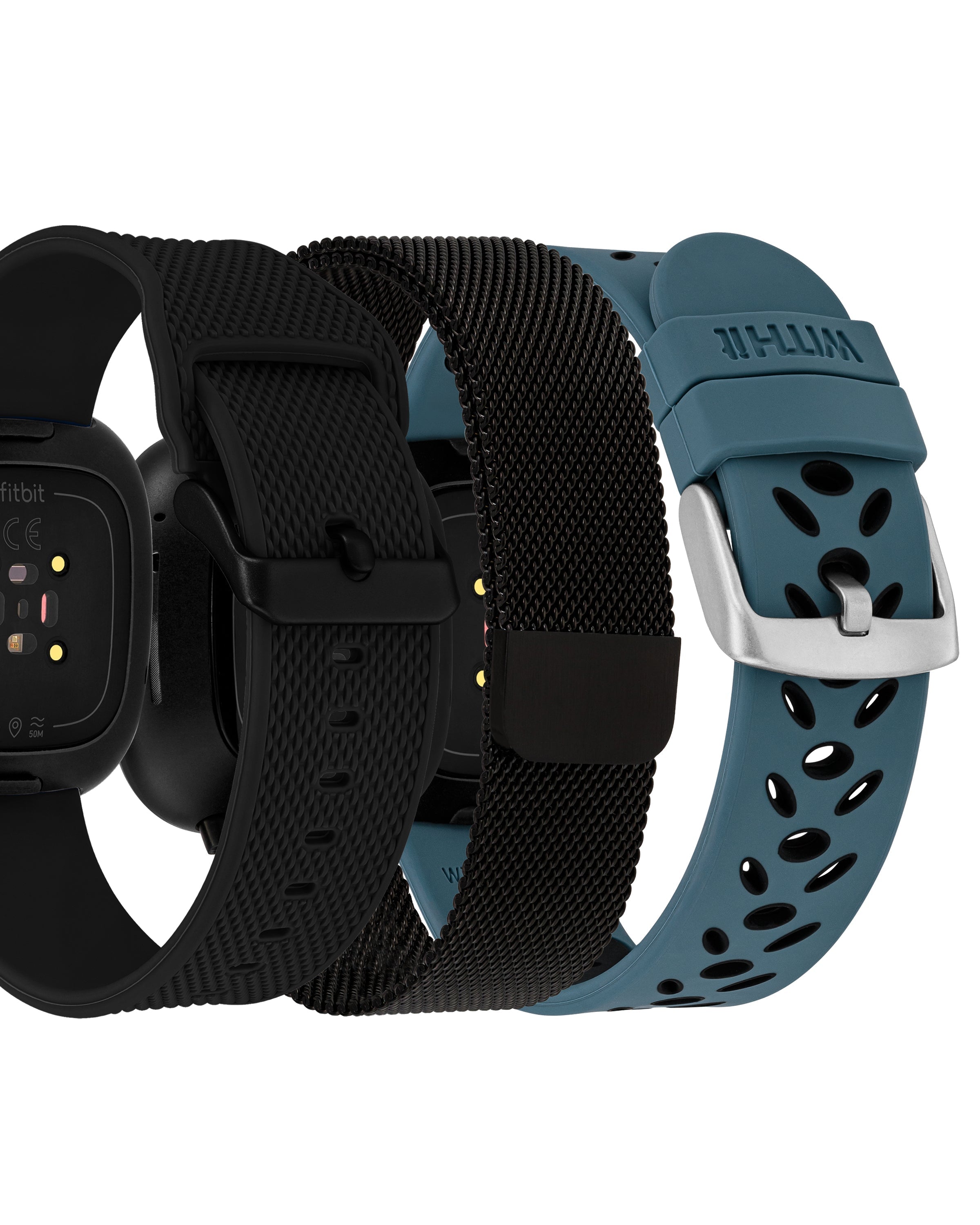 Silicone Bands for Fitbit Versa & Sense, 3-Pack